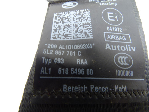 Oryginalny Pas Bezpieczeństwa Lewy Przód Kierowcy 5L2857701C Skoda Yeti I 5L - PARTLE.COM - numer części