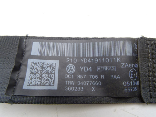 Prawy przedni pas bezpieczeństwa VW Passat B7 3C1857706R - Oryginalne części używane | PARTLE.COM - numer czesci
