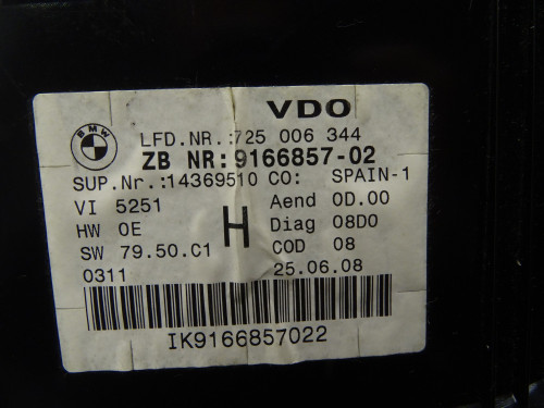 ZEGARY LICZNIK BENZYNA ANGLIK 9166857 BMW E90 E91 E92 E93 3.0 - PARTLE.COM - nr części