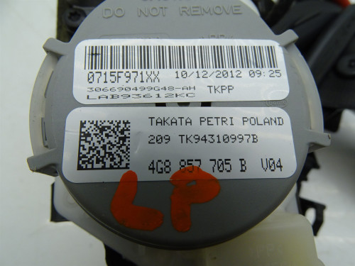 Pas bezpieczeństwa lewy przód Audi A6 C7 4G 4G8857705B oryginalna część używana PARTLE.COM - data produkcji