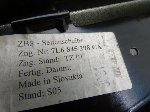 Szyba Karoseryjna Prawa Tył VW Touareg I (7L) 7L6845298 Oryginał | PARTLE.COM - zdjęcie 5 z 5