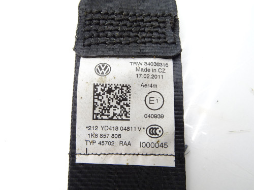 Pas Bezpieczeństwa Prawy Tył VW Scirocco III 1K8 (1K8857806) - PARTLE.COM - zdjęcie 6 z 6