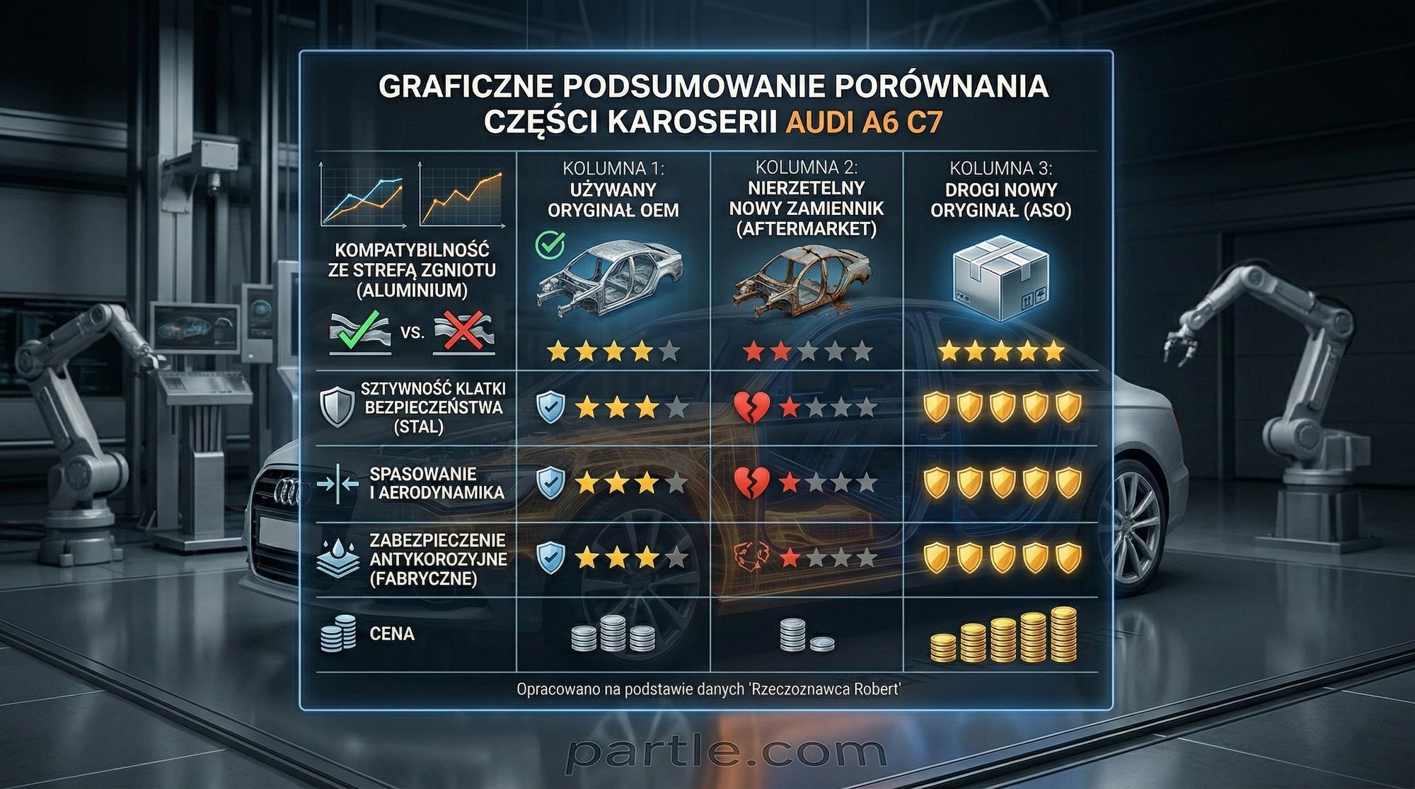 spasowanie czesci w audi a6 c7
