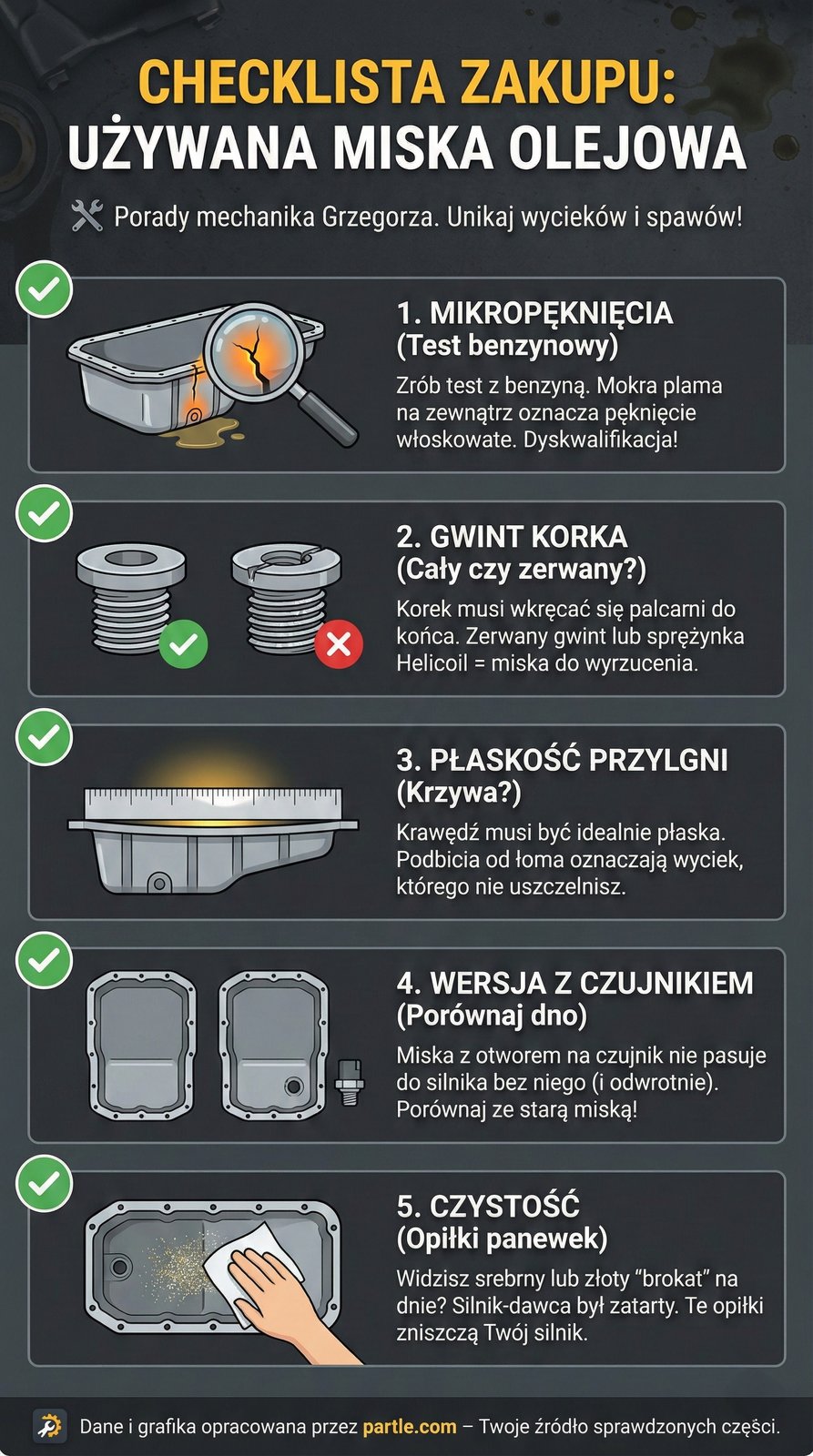 jak kupic uzywana oryginalna miske olejowa