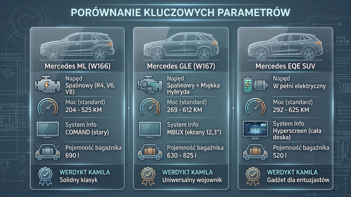 porownanie mercedesa ml gle i equ