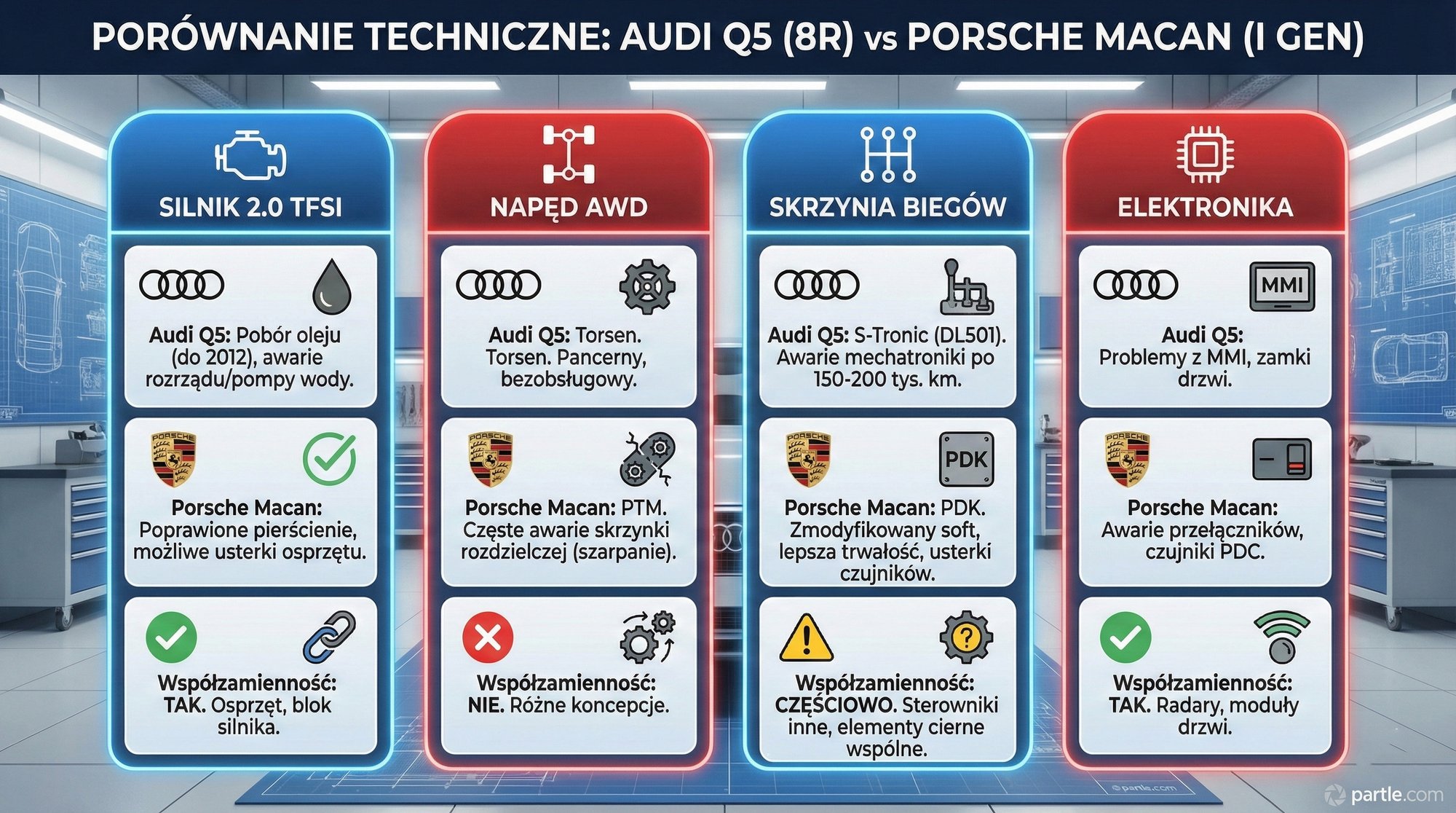kompatybilnosc czesci porshe macan i audi q5
