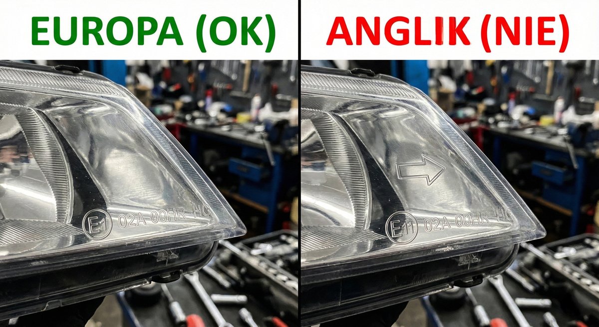 Jak odróżnić lampę angielską (RHD) od europejskiej? Oznaczenia i test