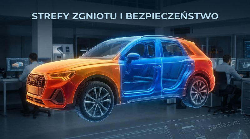 Systemy bezpieczeństwa Audi Q3 2013: Strefy zgniotu